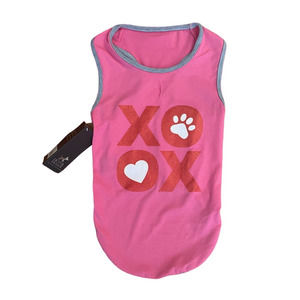 Nwt HOTEL DOGGY  XO OX Pink Gray Dog Tank Size L